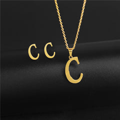 simple style letter stainless steel polishing no inlaid By Trendy Jewels