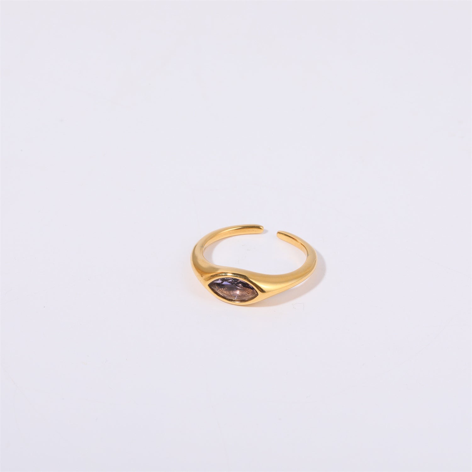 Titanium Steel Simple Style Solid Color Inlay Zircon Rings By Trendy Jewels