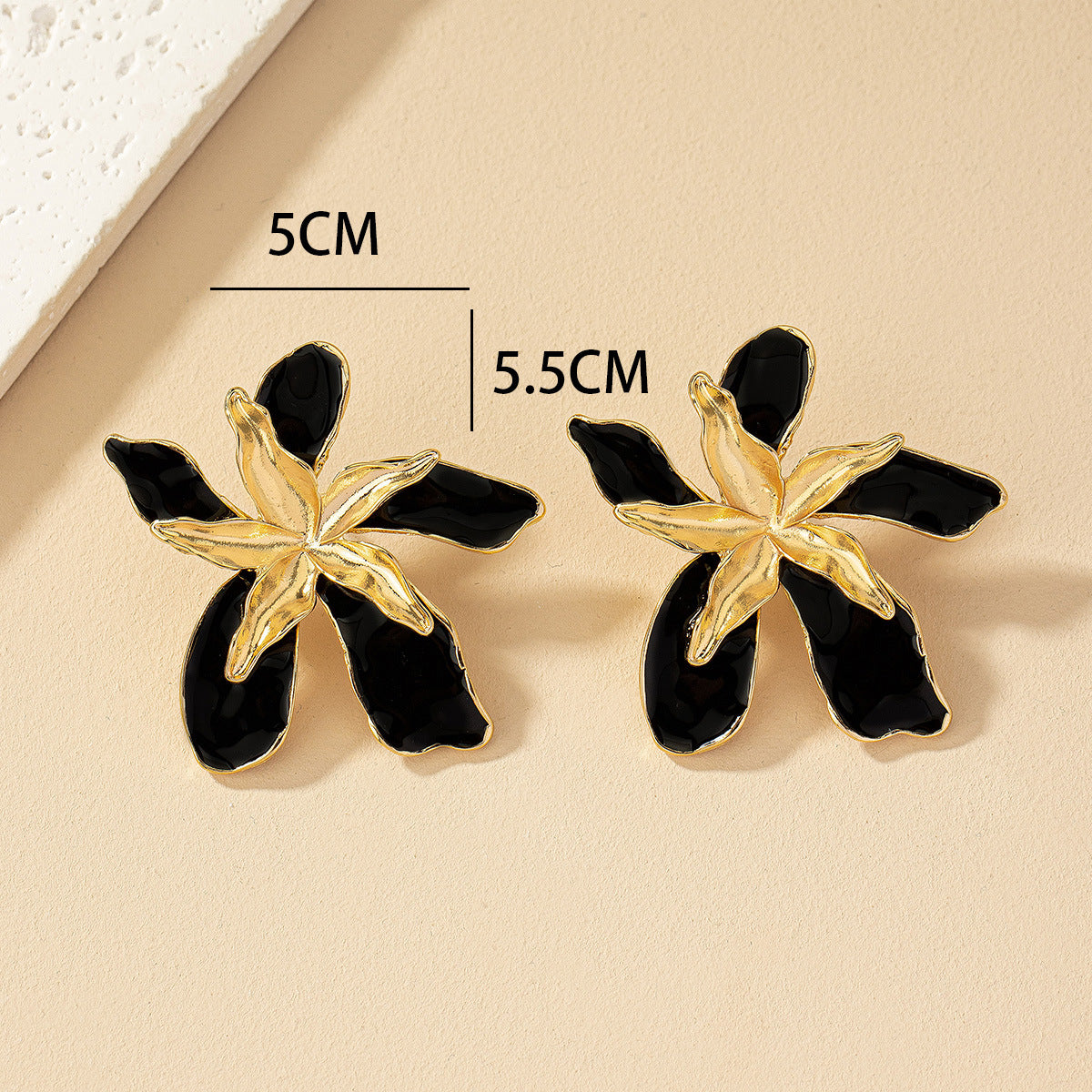 1 pair simple style classic style flower plating metal gold plated ear studs By Trendy Jewels