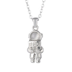 casual simple style astronaut stainless steel inlay artificial gemstones sweater chain By Trendy Jewels