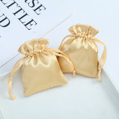 Simple Style Solid Color Satin Drawstring Jewelry Packaging Bags By Trendy Jewels