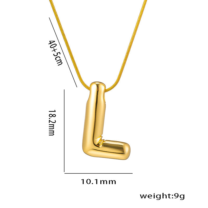 Titanium Steel Vintage Style Letter Plating Pendant Necklace By Trendy Jewels