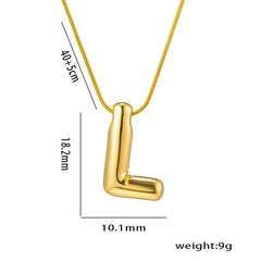 Titanium Steel Vintage Style Letter Plating Pendant Necklace By Trendy Jewels