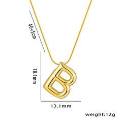 Titanium Steel Vintage Style Letter Plating Pendant Necklace By Trendy Jewels