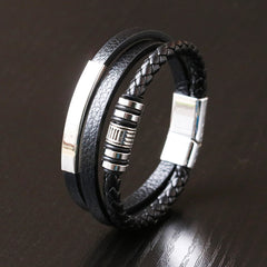 original design solid color pu leather men's bracelets By Trendy Jewels