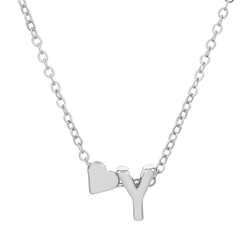 fashion love 26 english alphabet simple alloy necklace nhdp148728 By Trendy Jewels