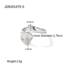 ins style streetwear geometric stainless steel asymmetrical open ring By Trendy Jewels