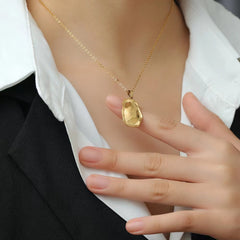 vintage style simple style geometric dragonfly bow knot stainless steel plating 18k gold plated pendant necklace By Trendy Jewels