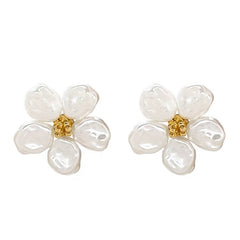 1 pair simple style flower plating alloy ear studs By Trendy Jewels