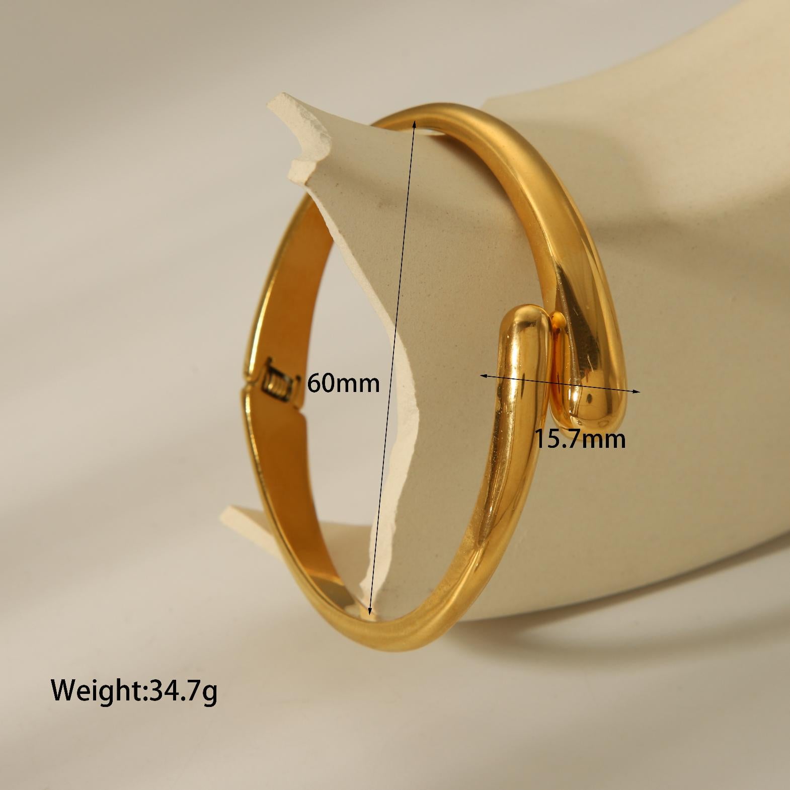 304 Stainless Steel 18K Gold Plated Vintage Style Simple Style Solid Color Rings Bracelets By Trendy Jewels