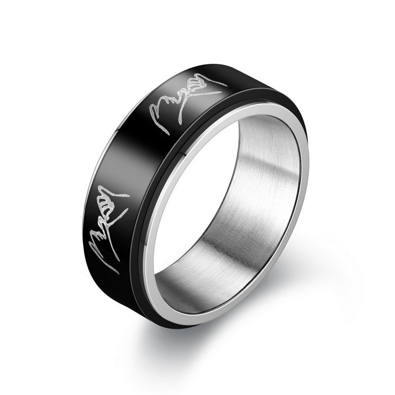 titanium steel rotating ring male rotating decompression anti-anxiety ring By Trendy Jewels