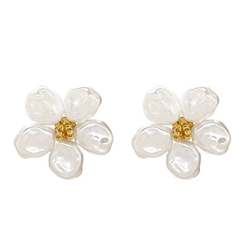 1 pair simple style flower plating alloy ear studs By Trendy Jewels