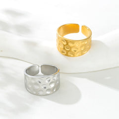 Stainless Steel 18K Gold Plated Simple Style Solid Color Open Rings By Trendy Jewels