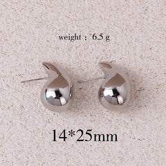 1 pair retro lady water droplets plating copper ear studs By Trendy Jewels