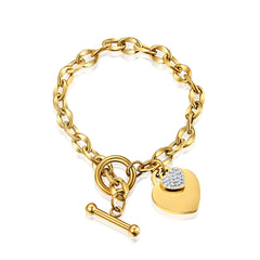 retro heart shape titanium steel bracelets By Trendy Jewels