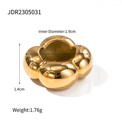 classic style flower stainless steel plating 18k gold plated rings By Trendy Jewels