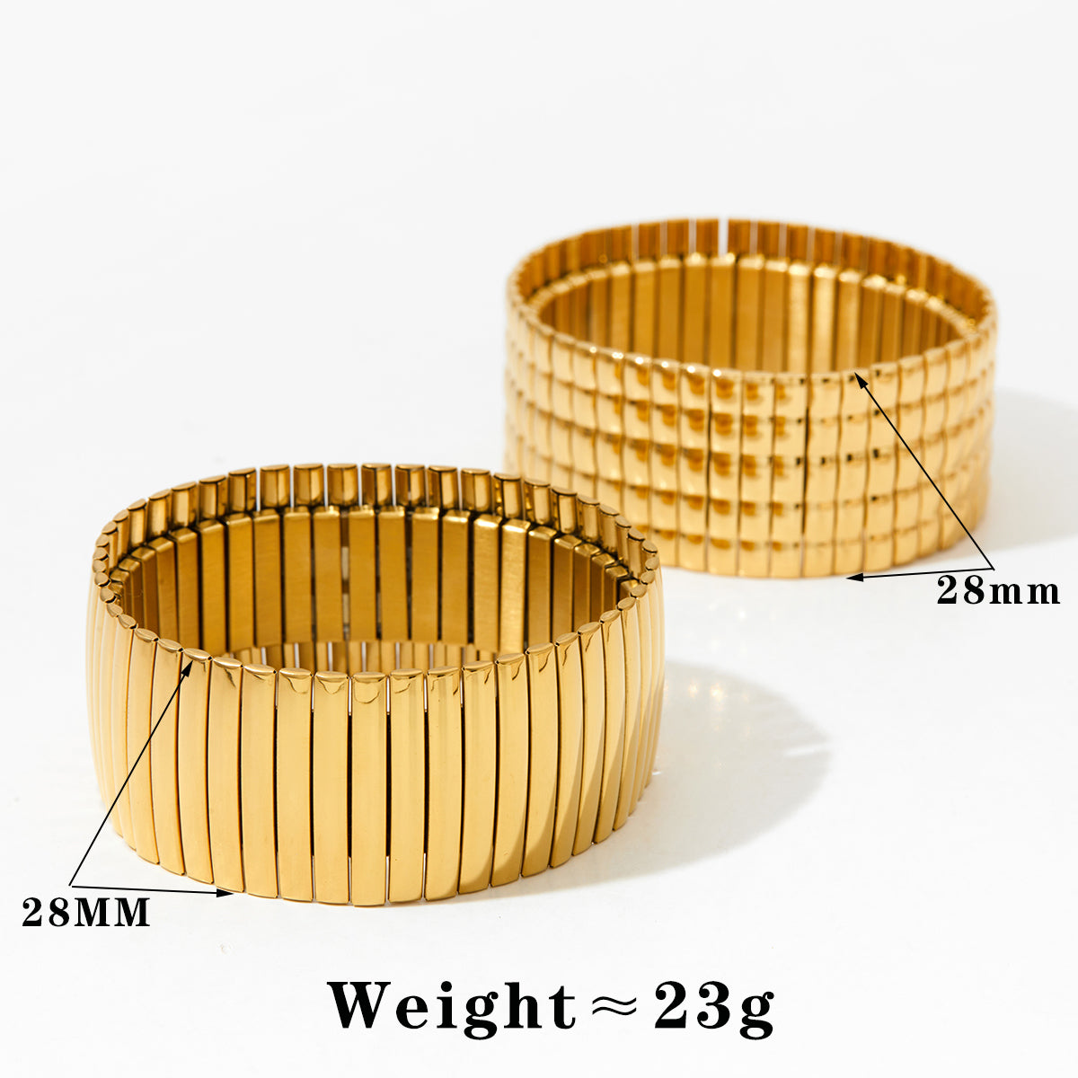 Modern Style Stripe 304 Stainless Steel 16K Gold Plated White Gold Plated Gold Plated Bangle In Bulk By Trendy Jewels