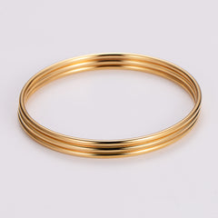 Elegant Simple Style Solid Color 304 Stainless Steel 18K Gold Plated Bangle In Bulk By Trendy Jewels