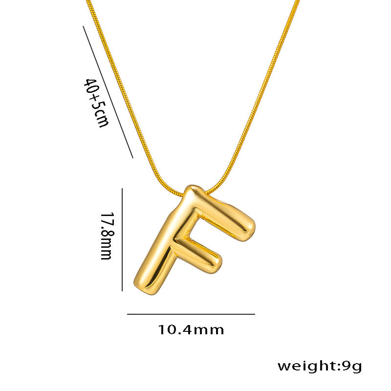 Titanium Steel Vintage Style Letter Plating Pendant Necklace By Trendy Jewels