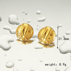 1 Pair Simple Style Round 304 Stainless Steel 18K Gold Plated Ear Studs By Trendy Jewels