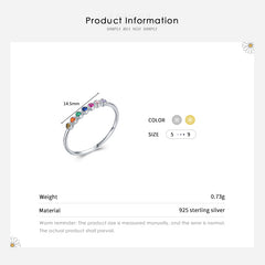 cute rainbow sterling silver plating inlay zircon 14k gold plated rhodium plated rings By Trendy Jewels