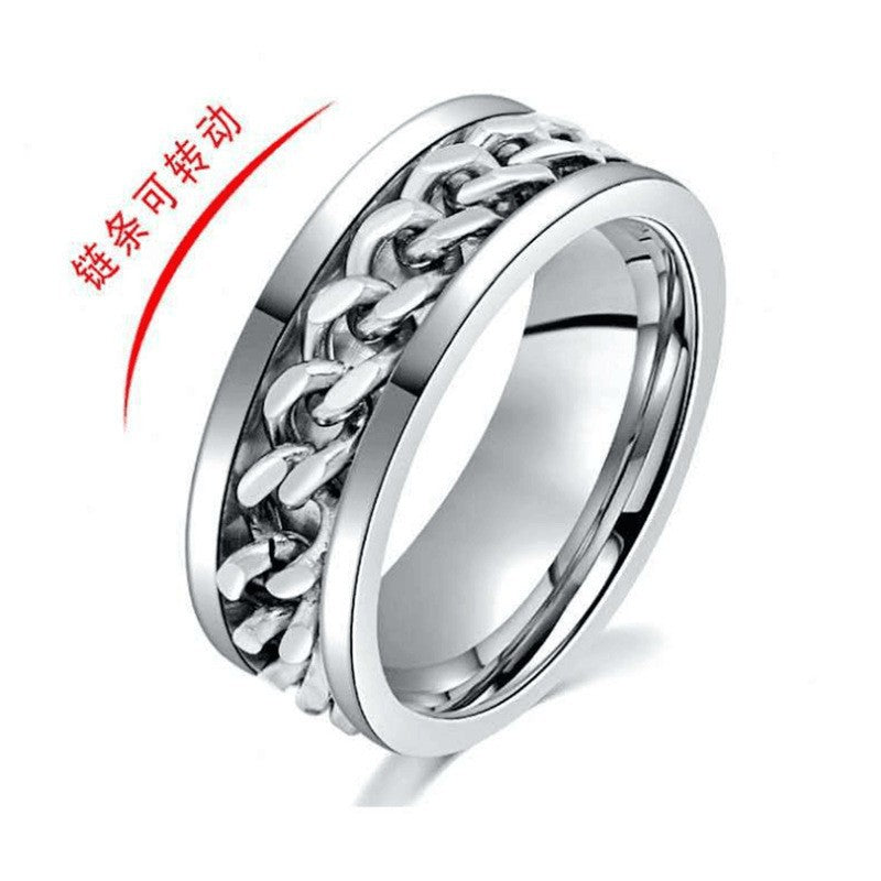 titanium steel rotating ring male rotating decompression anti-anxiety ring By Trendy Jewels