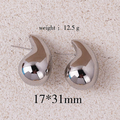 1 pair retro lady water droplets plating copper ear studs By Trendy Jewels