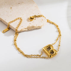 ig style simple style letter stainless steel plating 18k gold plated bracelets By Trendy Jewels