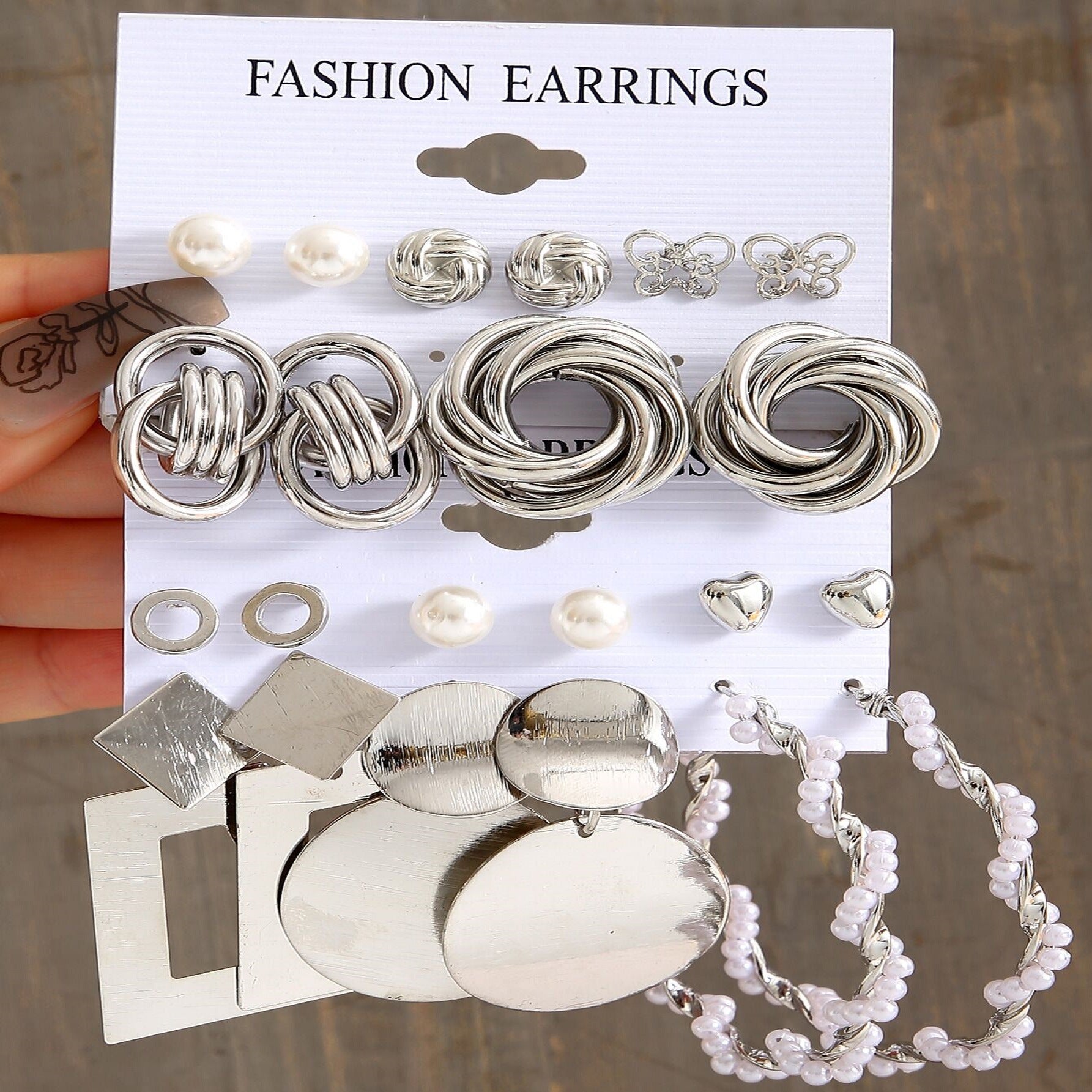 1 set elegant retro streetwear geometric plating alloy earrings By Trendy Jewels
