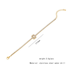 Copper 18K Gold Plated Simple Style Plating Inlay Water Droplets Heart Shape Zircon Bracelets By Trendy Jewels