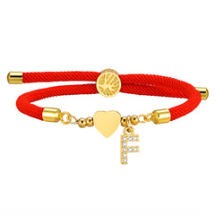 ig style letter rope copper zircon 18k gold plated women's drawstring bracelets By Trendy Jewels