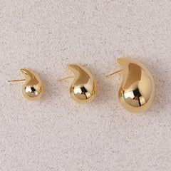 1 pair retro lady water droplets plating copper ear studs By Trendy Jewels