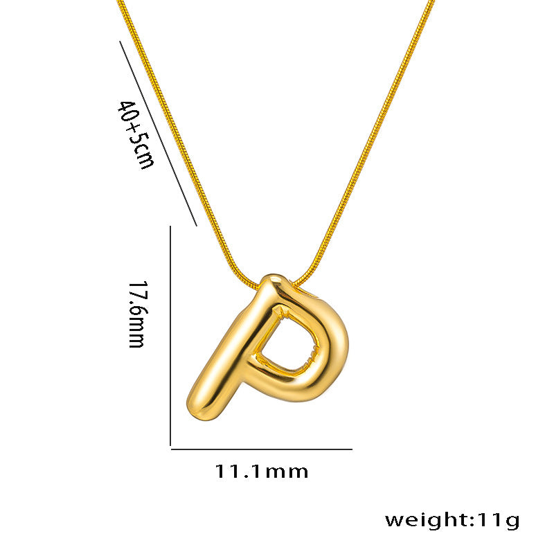 Titanium Steel Vintage Style Letter Plating Pendant Necklace By Trendy Jewels