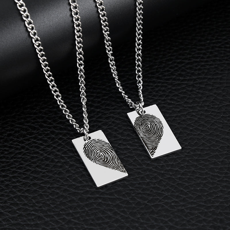 basic classic style heart shape stainless steel couple pendant necklace By Trendy Jewels