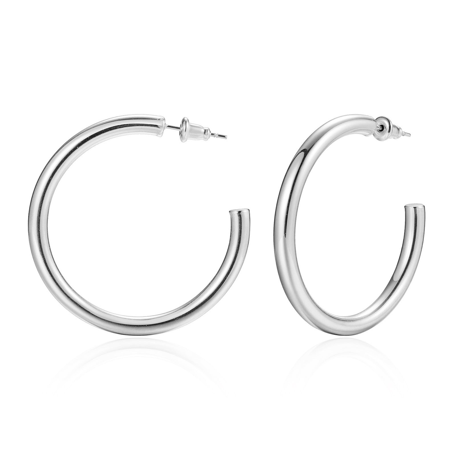 1 Pair Vacation Classic Style Solid Color Polishing Stainless Steel Hoop Earrings By Trendy Jewels