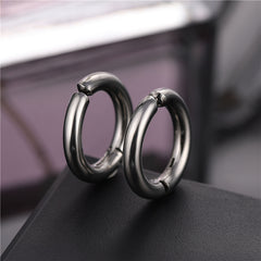 1 pair simple style round stainless steel ear clips By Trendy Jewels
