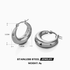 1 Pair Simple Style Round Plating 304 Stainless Steel 18K Gold Plated Hoop Earrings By Trendy Jewels