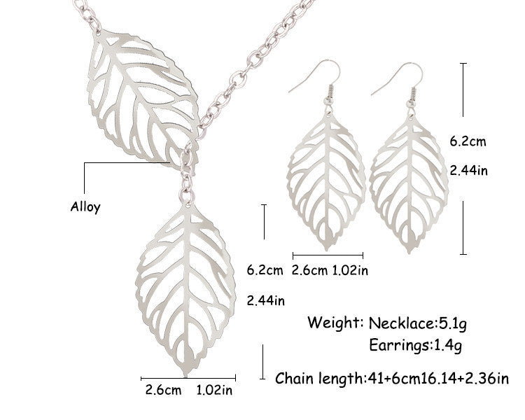 fashion leaf plating alloy no inlaid earrings By Trendy Jewels