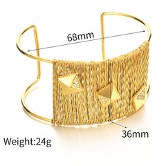 Stainless Steel Vintage Style Exaggerated Solid Color Polishing Plating Bangle By Trendy Jewels
