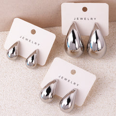 1 pair retro lady water droplets plating copper ear studs By Trendy Jewels