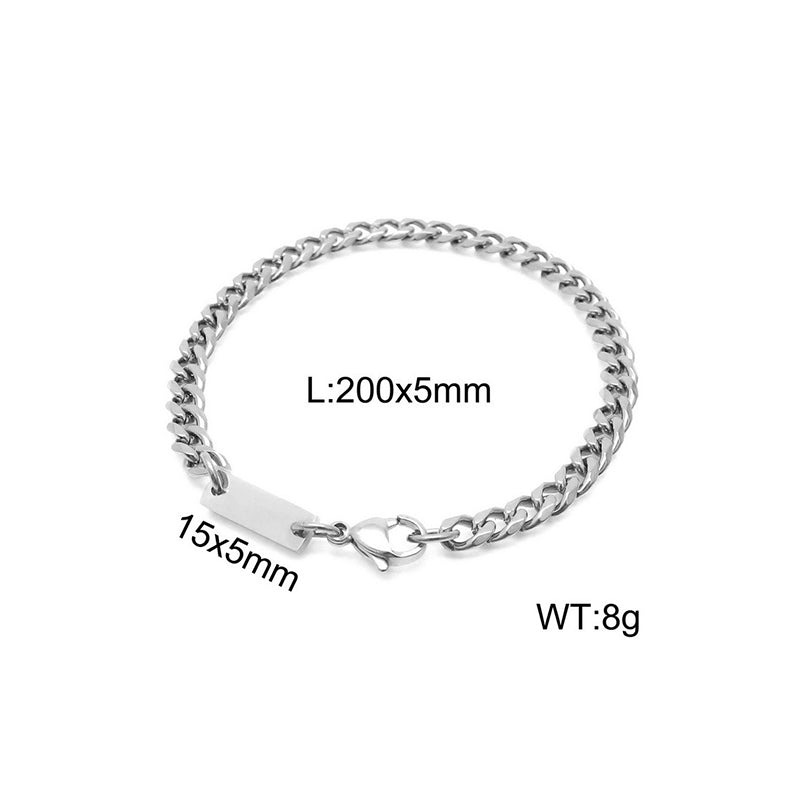 simple style streetwear geometric titanium steel men's bracelets necklace By Trendy Jewels