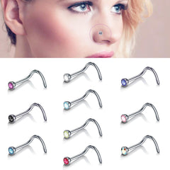 fashion geometric stainless steel plating nose studs By Trendy Jewels