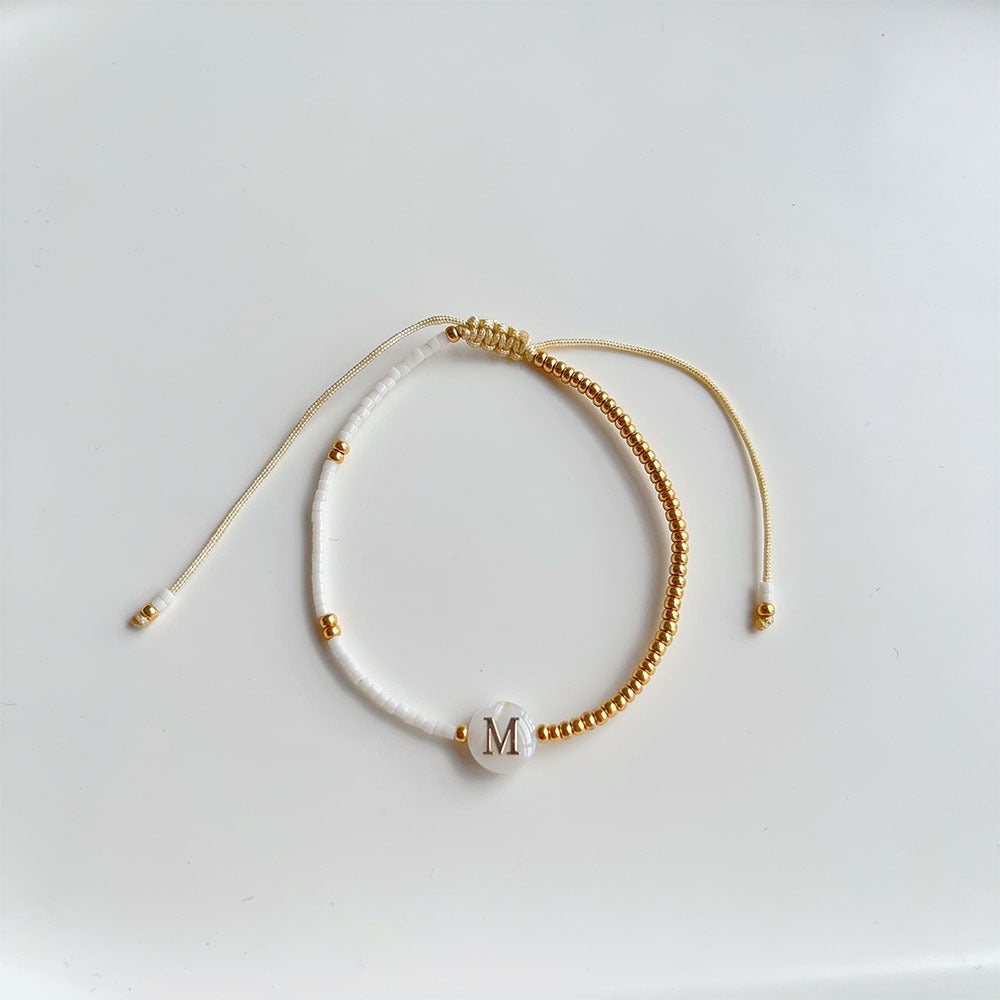 simple style letter glass bracelets By Trendy Jewels