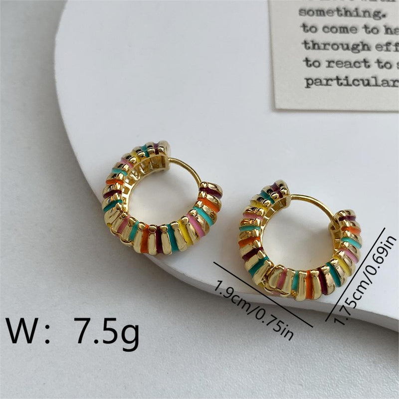 1 Pair Cute Vintage Style Round Plating Copper 18K Gold Plated Ear Studs By Trendy Jewels