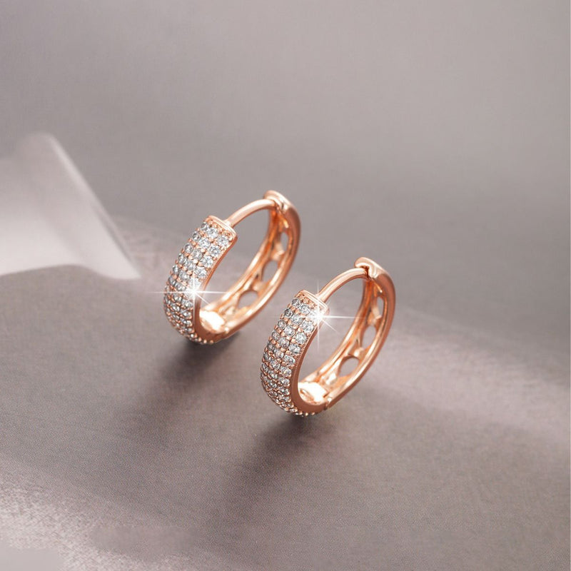 1 Pair Basic XUPING Geometric Solid Color Plating Inlay Alloy Artificial Gemstones 18K Gold Plated Platinum Plated Hoop Earrings By Trendy Jewels