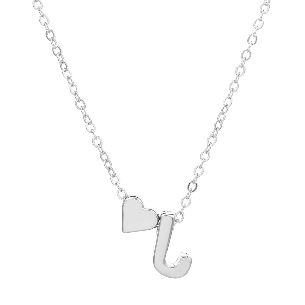 fashion love 26 english alphabet simple alloy necklace nhdp148728 By Trendy Jewels