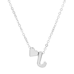 fashion love 26 english alphabet simple alloy necklace nhdp148728 By Trendy Jewels