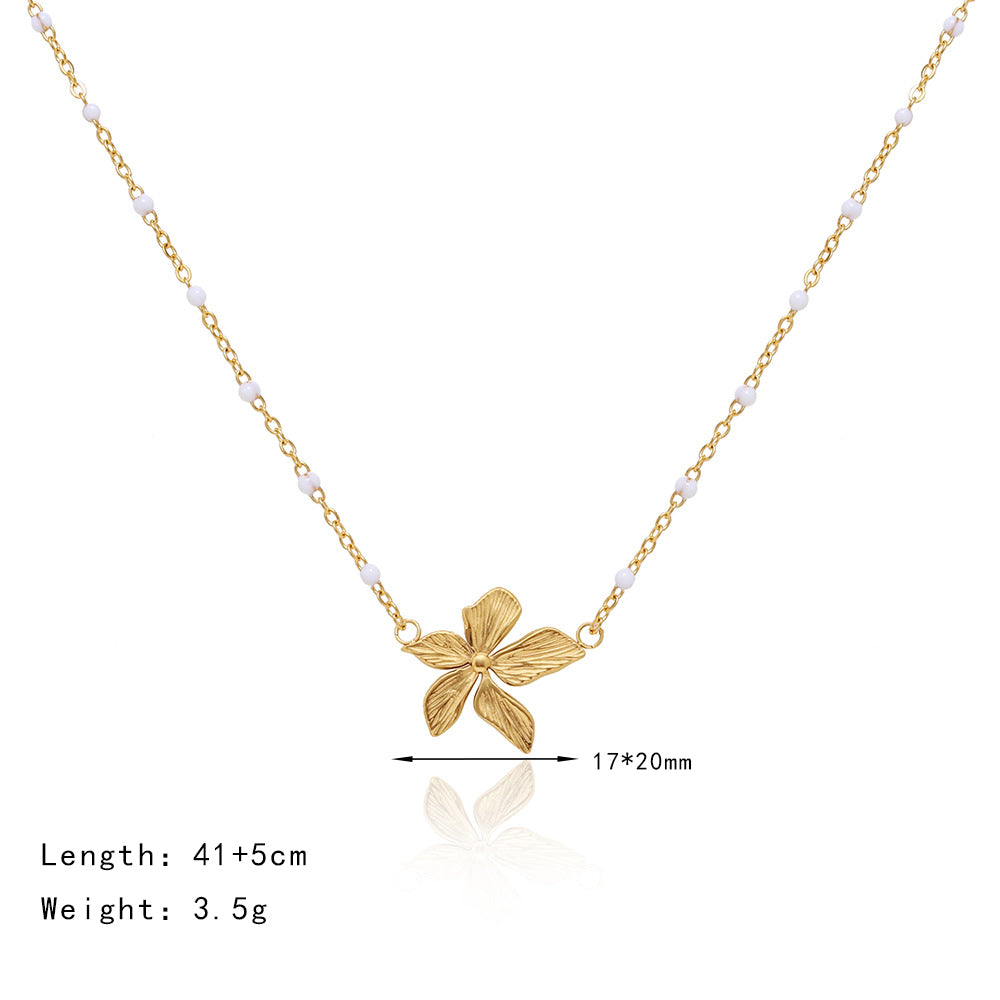 lady flower titanium steel plating 18k gold plated pendant necklace By Trendy Jewels