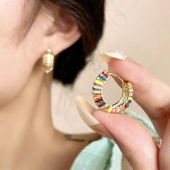 1 Pair Cute Vintage Style Round Plating Copper 18K Gold Plated Ear Studs By Trendy Jewels