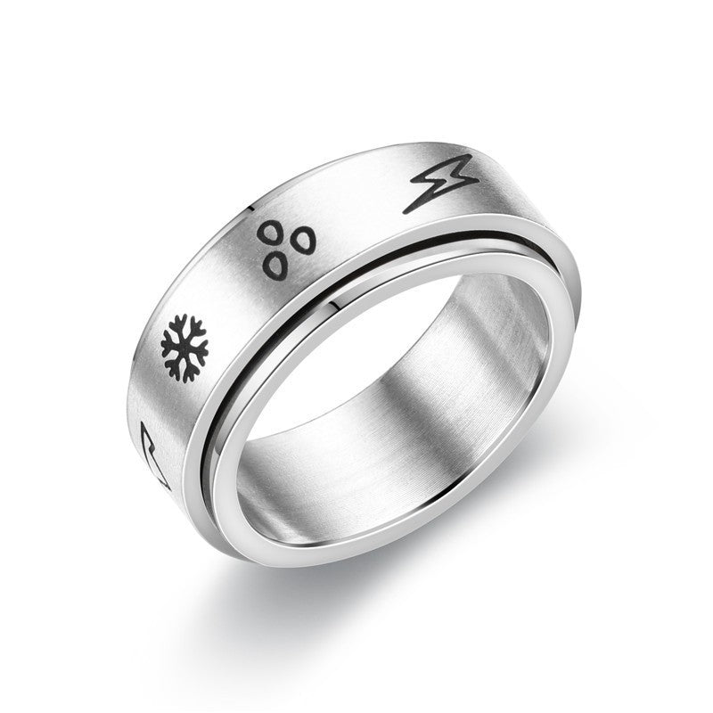 titanium steel rotating ring male rotating decompression anti-anxiety ring By Trendy Jewels